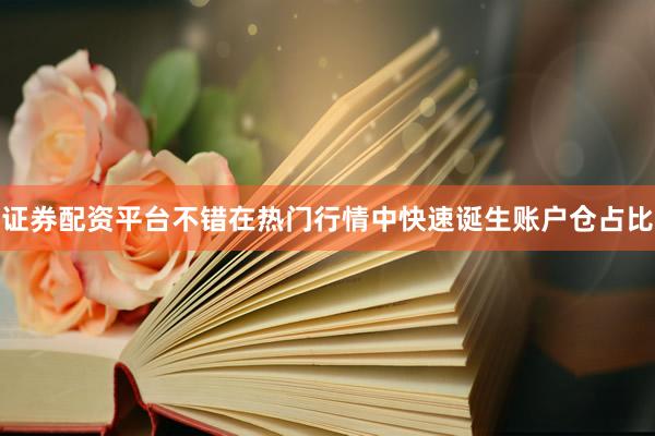 证券配资平台不错在热门行情中快速诞生账户仓占比