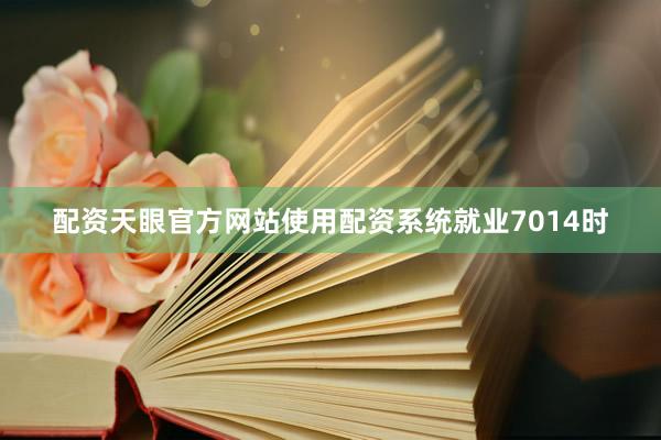 配资天眼官方网站使用配资系统就业7014时
