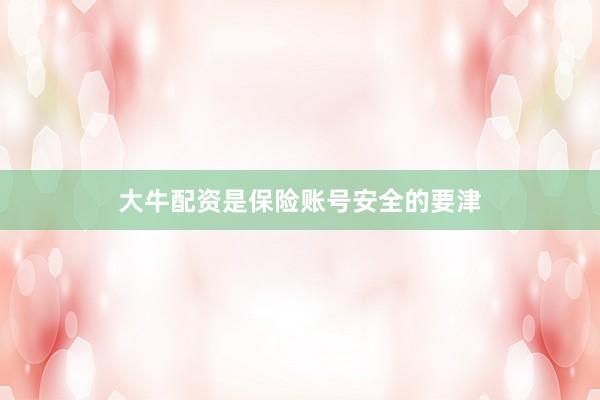 大牛配资是保险账号安全的要津