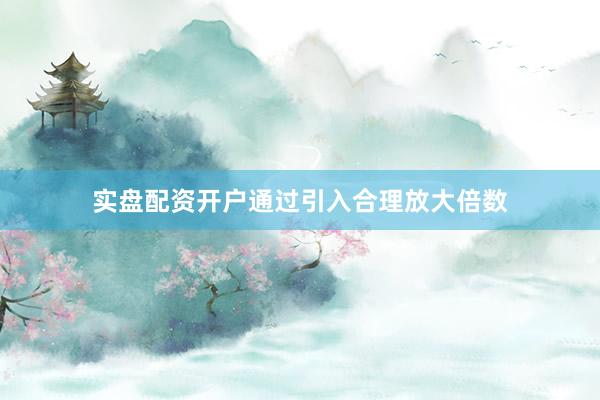 实盘配资开户通过引入合理放大倍数