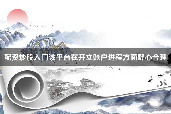 配资炒股入门该平台在开立账户进程方面野心合理