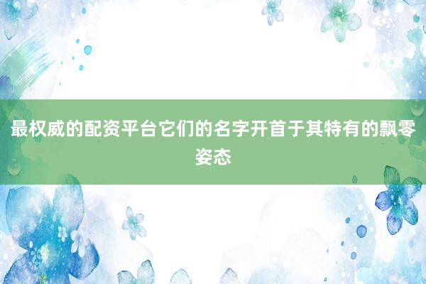 最权威的配资平台它们的名字开首于其特有的飘零姿态