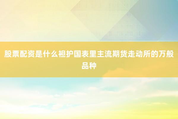 股票配资是什么袒护国表里主流期货走动所的万般品种