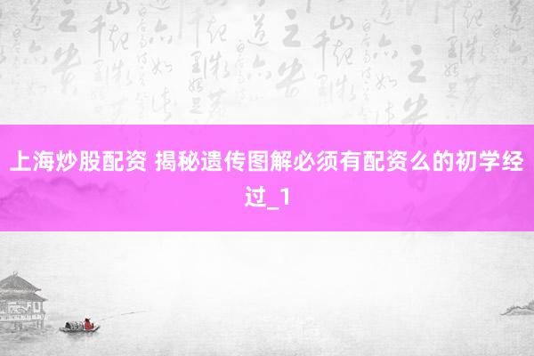 上海炒股配资 揭秘遗传图解必须有配资么的初学经过_1