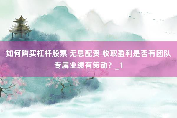 如何购买杠杆股票 无息配资 收取盈利是否有团队专属业绩有策动？_1