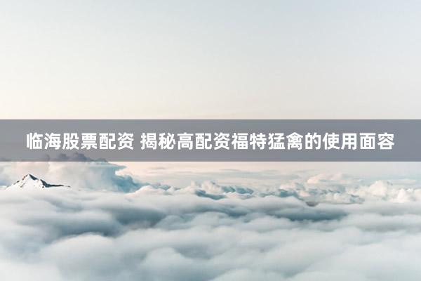 临海股票配资 揭秘高配资福特猛禽的使用面容