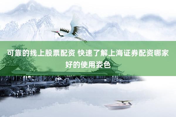 可靠的线上股票配资 快速了解上海证券配资哪家好的使用姿色