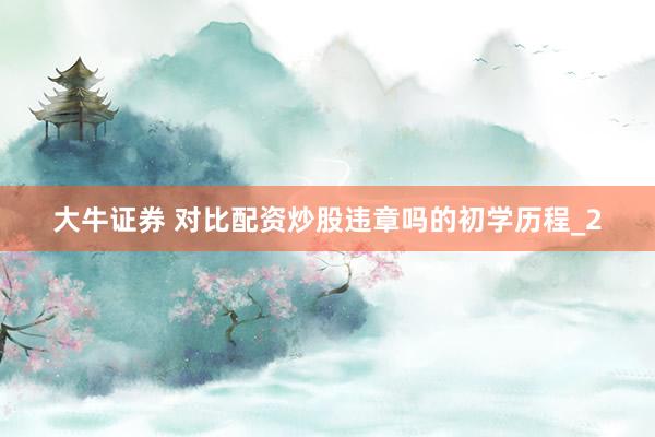 大牛证券 对比配资炒股违章吗的初学历程_2