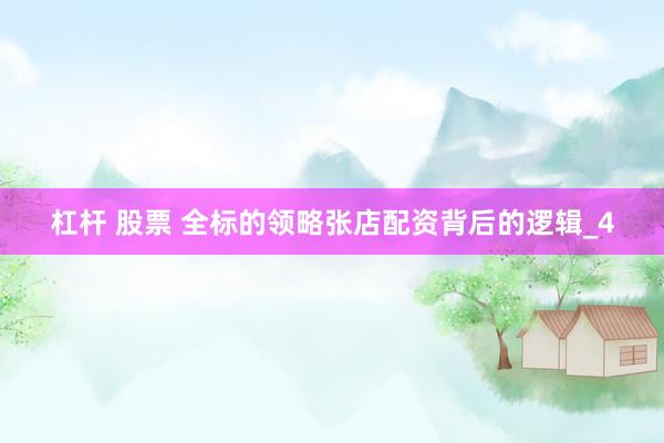 杠杆 股票 全标的领略张店配资背后的逻辑_4