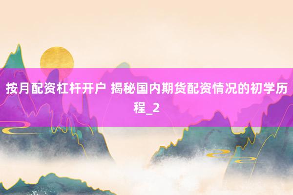 按月配资杠杆开户 揭秘国内期货配资情况的初学历程_2
