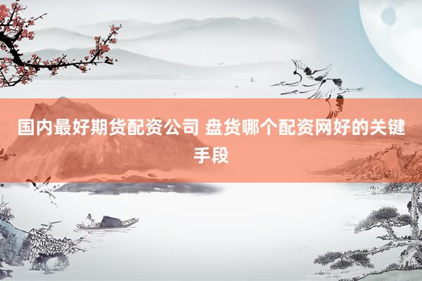 国内最好期货配资公司 盘货哪个配资网好的关键手段