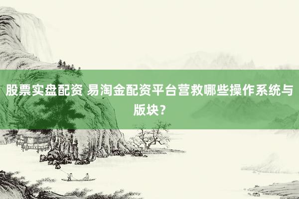 股票实盘配资 易淘金配资平台营救哪些操作系统与版块？