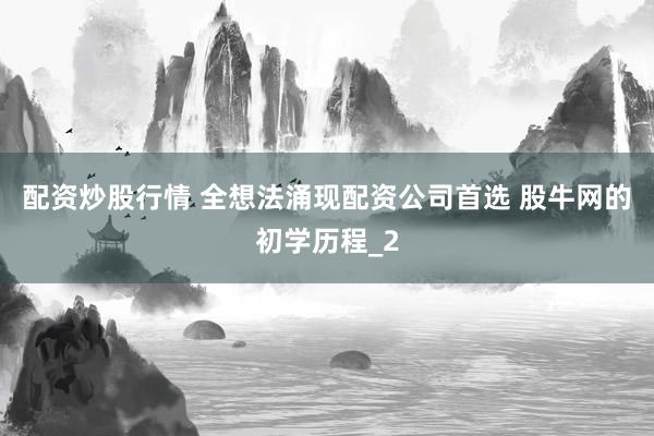 配资炒股行情 全想法涌现配资公司首选 股牛网的初学历程_2