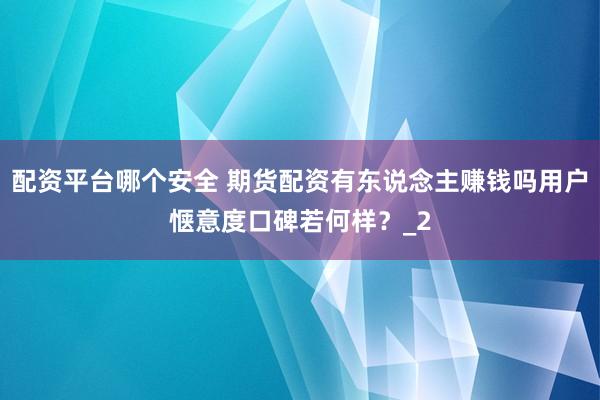 配资平台哪个安全 期货配资有东说念主赚钱吗用户惬意度口碑若何样？_2
